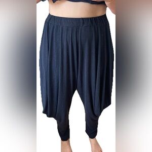 Kedem Sasson Lagenlook Blue Draped Dropped Crotch High Waisted Harem Pants 0/M